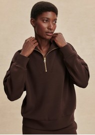 VARLEY Hawley Half Zip Sweatshirt - Coffee Bean