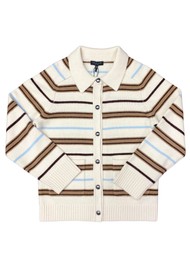 RAG & BONE Peggy Striped Wool Cardigan - Ivory Multi