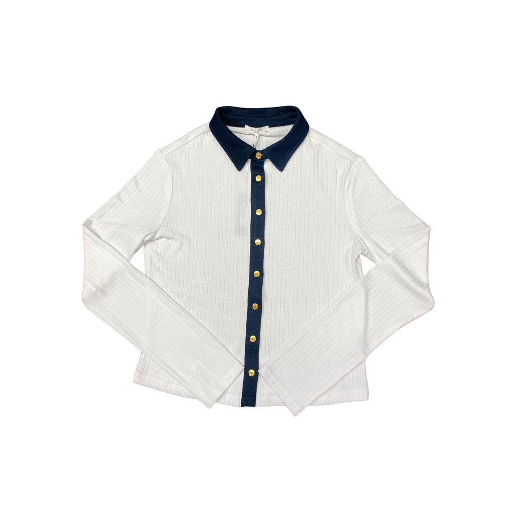 RAG & BONE The Knit Contrast Top - White