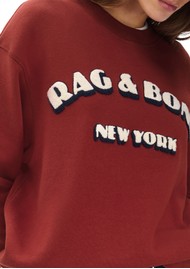 RAG & BONE Spell Out Oversized Sweatshirt - Ruby