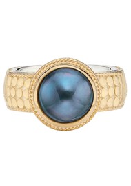 ANNA BECK Blue Pearl Cocktail Ring - Gold