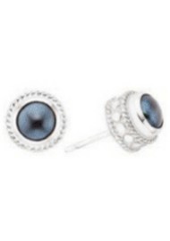 ANNA BECK Blue Pearl Stud Earrings - Silver