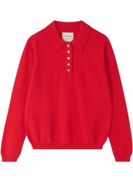 JUMPER 1234 Plain Polo Cashmere Jumper - Rose