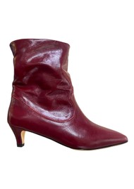 ANONYMOUS Hicha 40 Heeled Leather Boot - Pomegranate