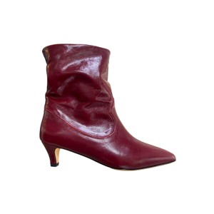 Hicha 40 Heeled Leather Boot - Pomegranate