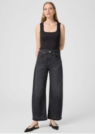 Paige Denim Arellia Ankle Barrel Leg Jean - Black Void