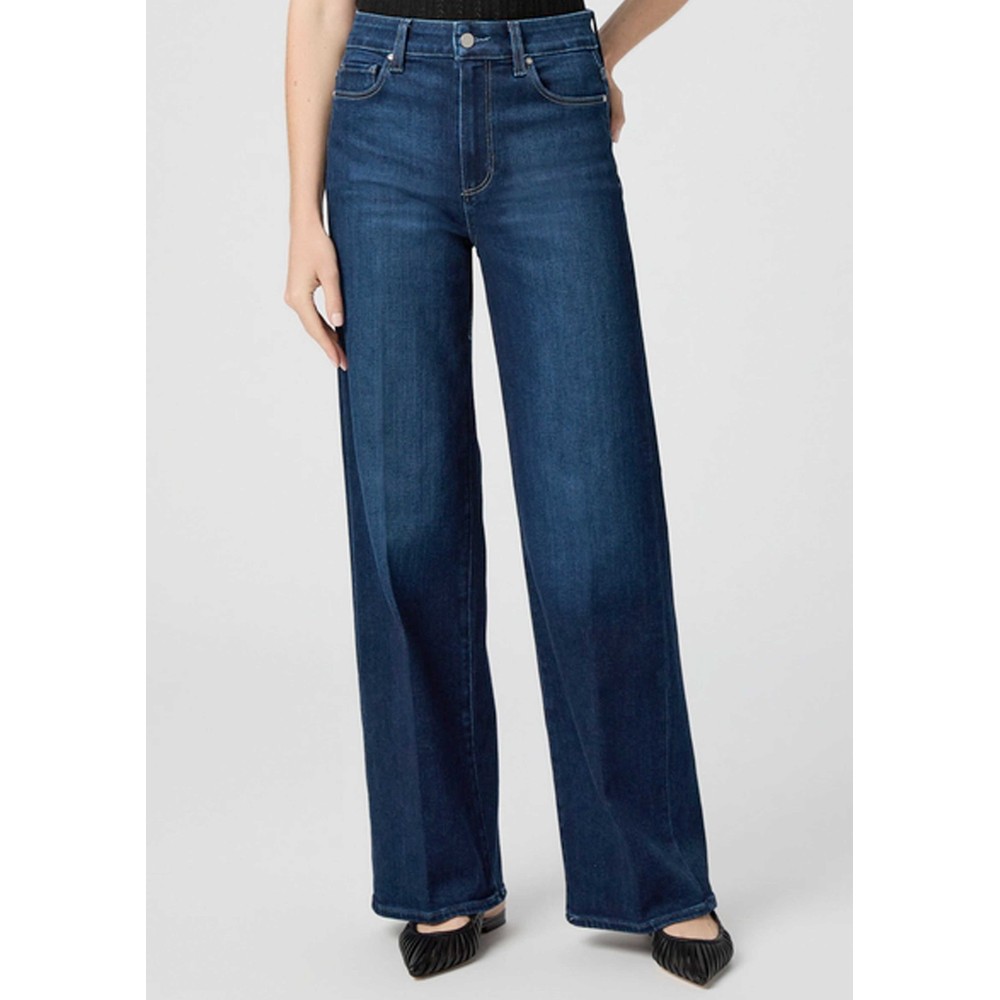 Paige Denim Women's Indigo Anessa High Rise 31" Wide Leg Jeans - Duke Of York