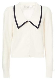 Frame Denim Long Sleeve Cashmere Sailor Top - Cream