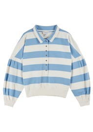 EMILE ET IDA Organic Cotton Rugby Sweat - Ecru/Ice