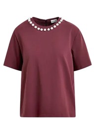 ESSENTIEL ANTWERP Intenso Organic Cotton Silver Balls T-Shirt - Margot Mauve