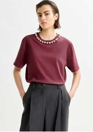 ESSENTIEL ANTWERP Intenso Organic Cotton Silver Balls T-Shirt - Margot Mauve
