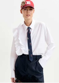 ESSENTIEL ANTWERP Ibody Ruffle Cotton Shirt - White