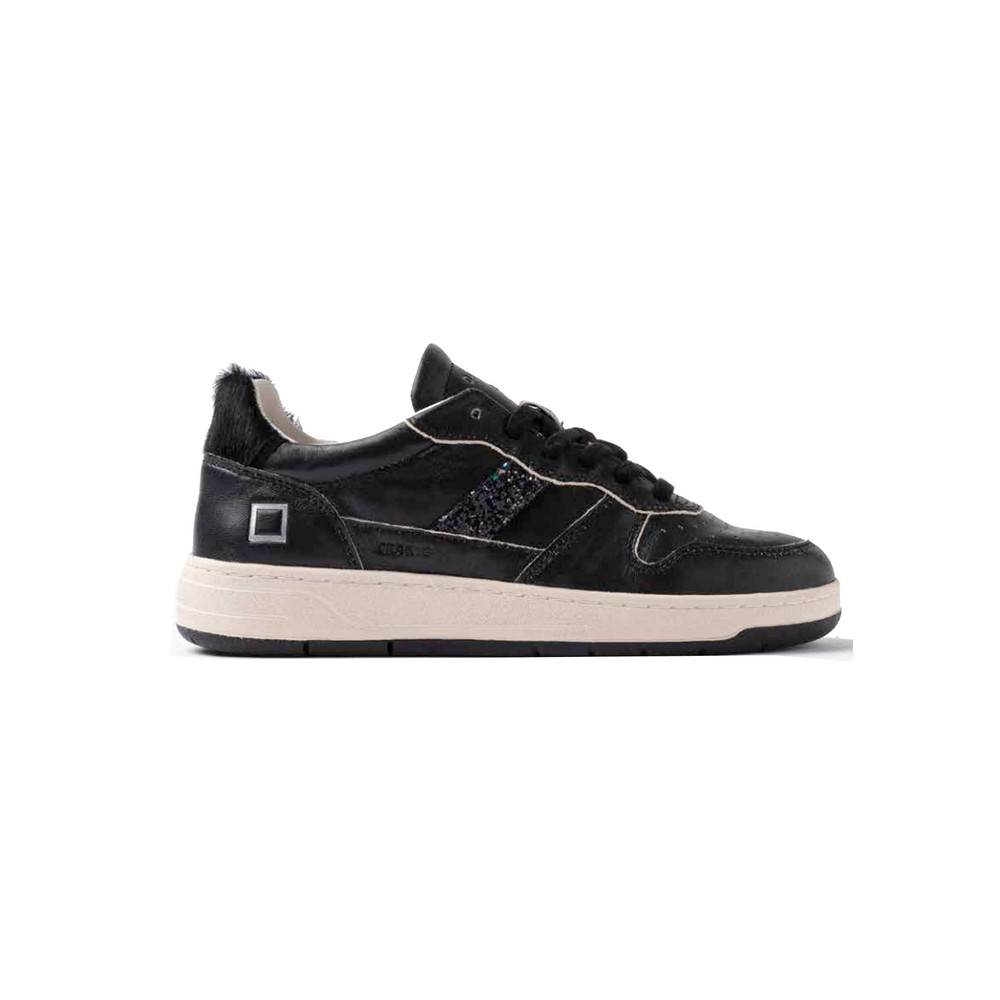 D.a.t.e Women's Black Court 2.0 Trainer - Vintage Calf