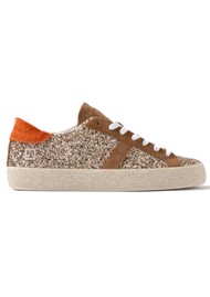 D.A.T.E Hill Low Trainers - Glitter Bronze