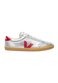 VEJA Volley Leather Trainer - Silver / Pepper