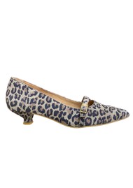 PAVEMENT Arian Suede Kitten Heel - Leopard