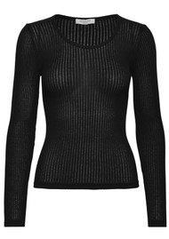 Rosemunde Belize Ribbed Long Sleeve Top - Black