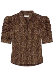 Frame Denim Gillian Silk Blouse - Leopard