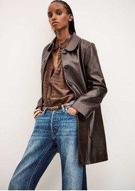 Ba&sh Madi Leather Coat - Marron