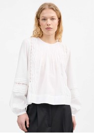 SKALL Organic Cotton Leaf Blouse - Optic White