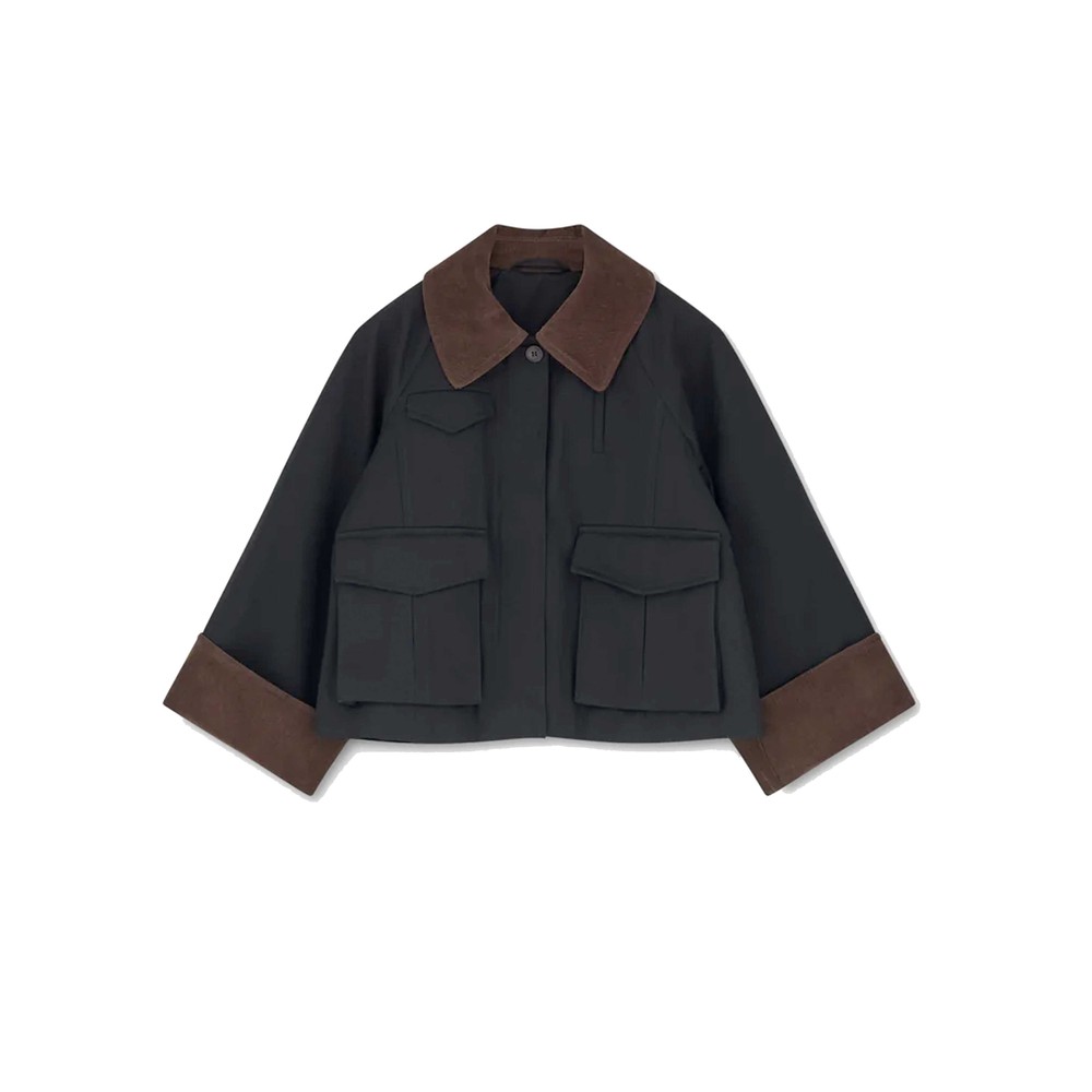 Skall Women's Black/Brown Gaby City Organic Cotton Jacket
