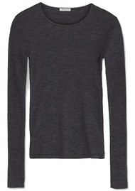 SKALL Amy Merino Wool Long Sleeve Top - Dark Grey Melange