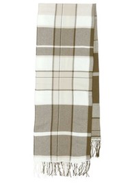 SKALL Nelle Wool Check Scarf - Brown/Ecru