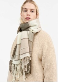 SKALL Nelle Wool Check Scarf - Brown/Ecru