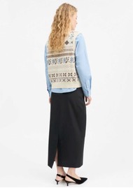 SKALL Vero Sleeveless Knitted Merino Wool vest - Brown/Ecru
