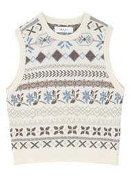 SKALL Vero Sleeveless Knitted Merino Wool vest - Brown/Ecru