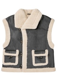 MUNTHE Lurple Sleeveless Faux Shearling jacket - Black