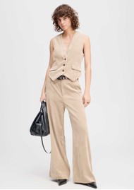 MUNTHE Lillian Velvet Corduroy Waistcoat - Latte