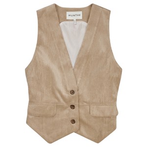 Lillian Velvet Corduroy Waistcoat - Latte