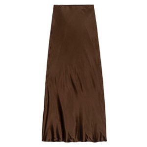 Romina Satin Midi Skirt - Espresso