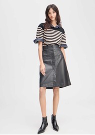 MUNTHE Laja Striped Short Sleeved Knit - Camel