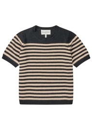 MUNTHE Laja Striped Short Sleeved Knit - Camel