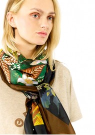 WILD Winter Jungle Silk Scarf - Kaki