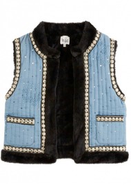WILD Isco Faux Fur gilet - Blue