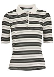 MINUS Pammie Polo Shirt - Black Striped