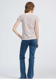 RAG & BONE Slub Striped Cotton T-Shirt - Brgmt