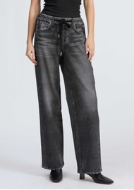 RAG & BONE Miramar Terry Wide Leg Cotton Trousers - Washed Black