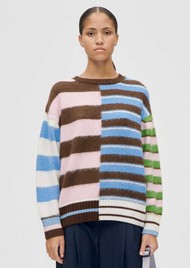 STINE GOYA Crew Neck Jumper - Multi Stripes