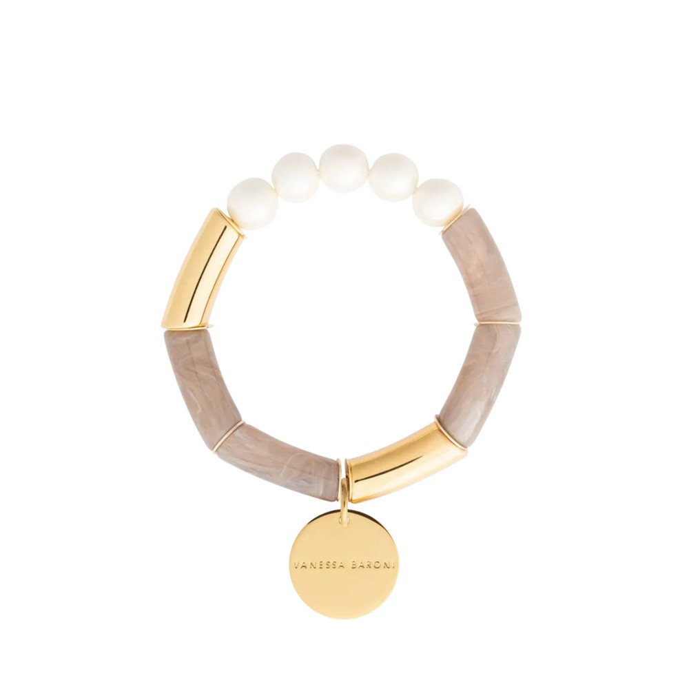 Vanessa Baroni Women's Light Vanessa Baroni Flex Pearl Bracelet - Biancone Marble