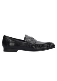 BIBI LOU Lyra Crushed Leather Loafer - Black