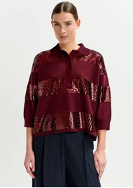ESSENTIEL ANTWERP Illuminati Polo Sequin Top - Margot Mauve