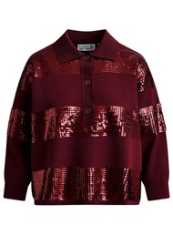 ESSENTIEL ANTWERP Illuminati Polo Sequin Top - Margot Mauve