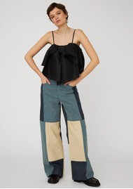 STELLA NOVA Crispy Bow Cropped Top - Black