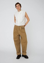 STELLA NOVA Cotton Pants Scallop Edge - Dark Sand
