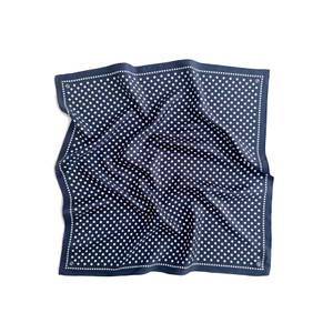 Polkadot Silk Scarf - Navy/Cream