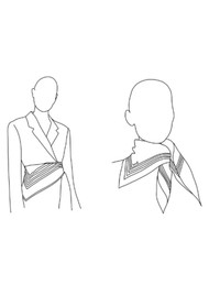 LESCARF Striped Silk Scarf - Cream/Mocha